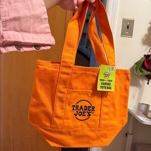 Trader Joe's Orange Canvas Tote Bag